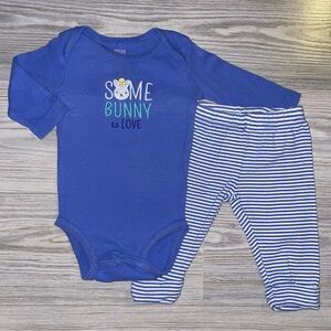 Carter’s Baby Boys 2PC Outfit 3M “Some Bunny to Love” Onesie & Bunny Pants Set
